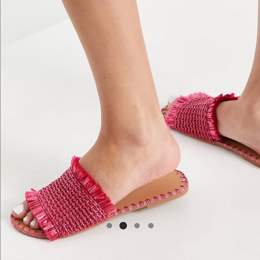 Funky weaved pink sandals